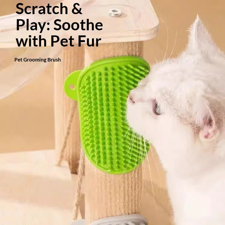 Cat Self-Grooming Wall Mount Brush – Loose Hair Remover
