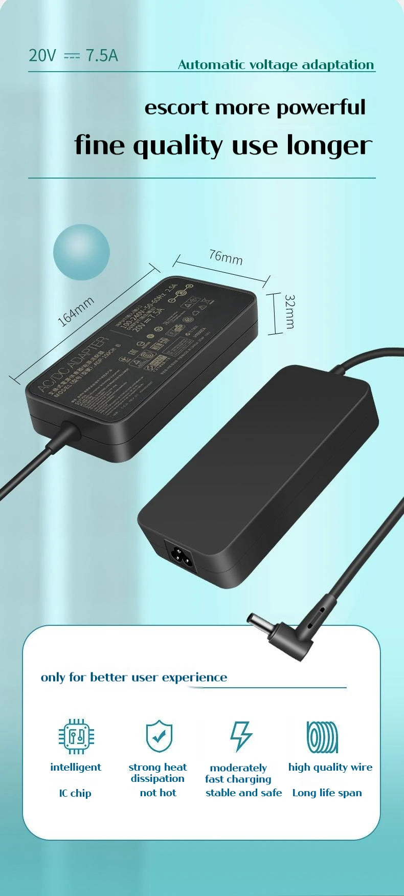 AJEYO 150W Laptop Charger for ASUS ROG Strix G512 G531 G713