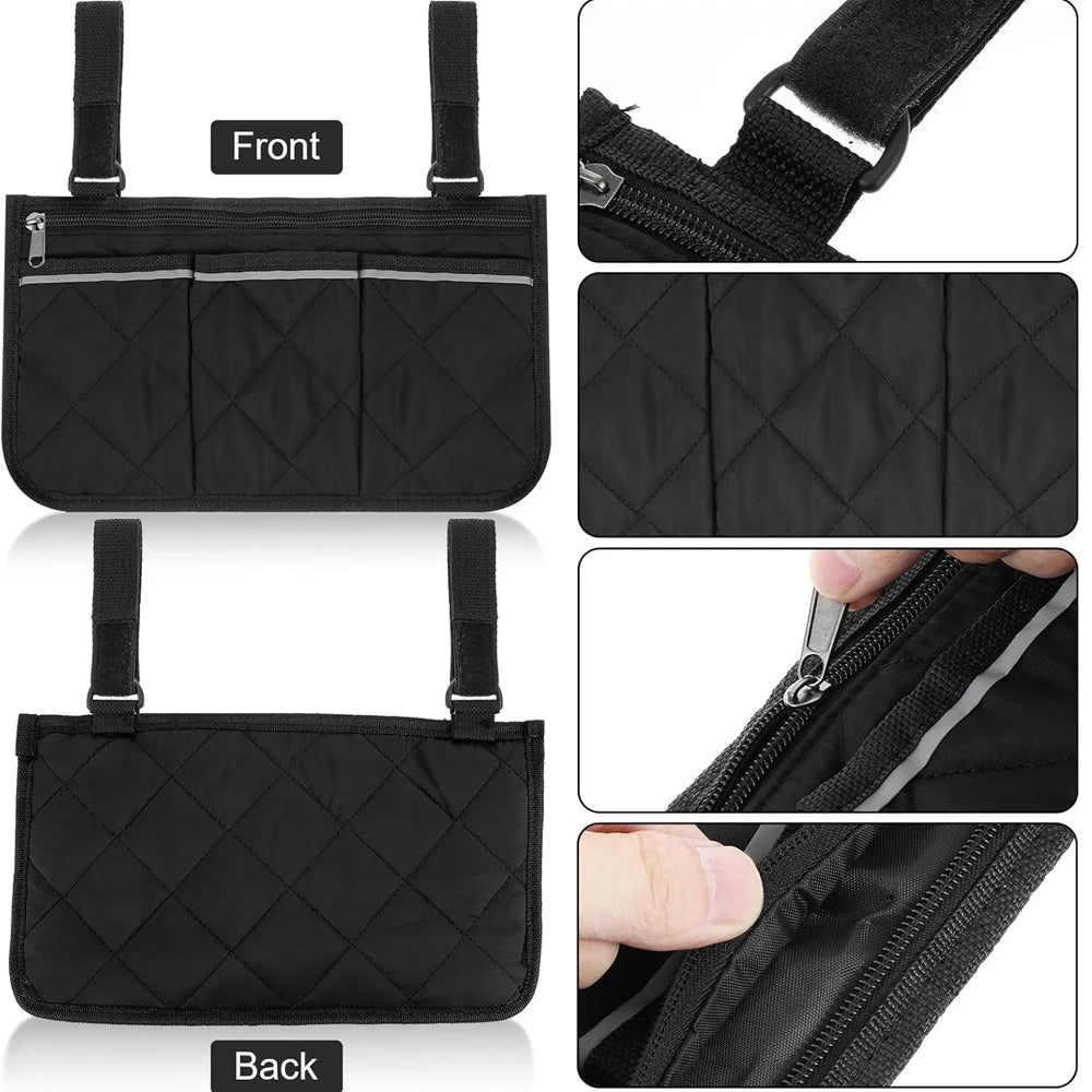 Wheelchair Armrest Side Storage Bag – Large Capacity Pouch