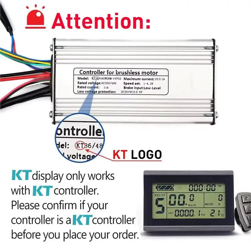 500W 22A KT Brushless Motor Controller + KT-LCD3 Display Kit
