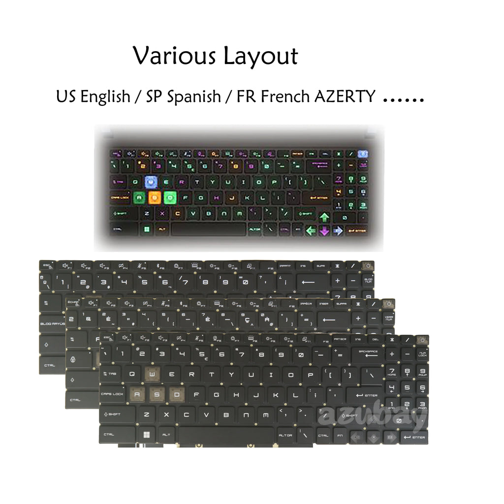 Per-Key RGB Keyboard for MSI Vector 17 HX A13V A14V Replacement