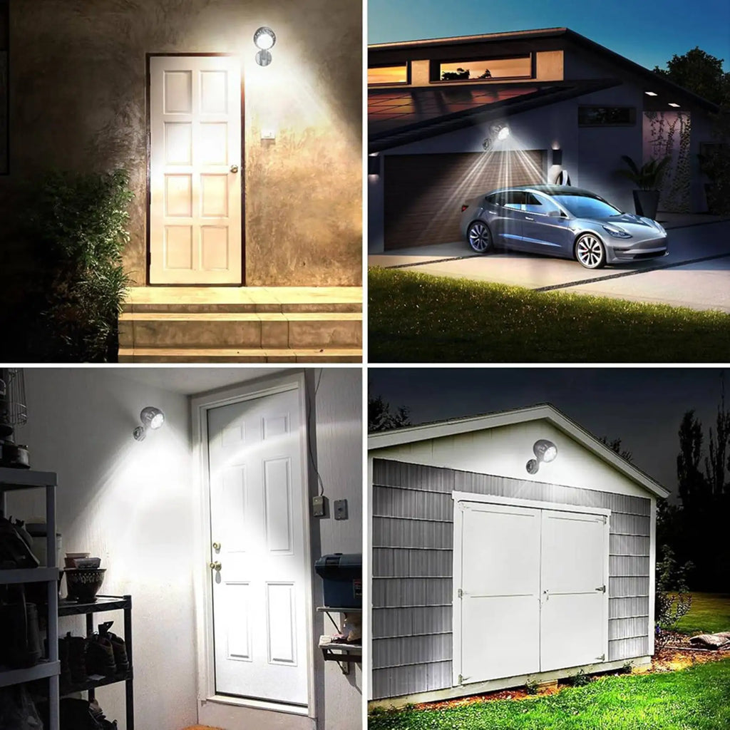 Battery Motion Sensor Outdoor Light 6 LED 6000K 4-Pack