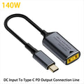 140W DC Square Plug to USB-C PD Fast Charging Cable