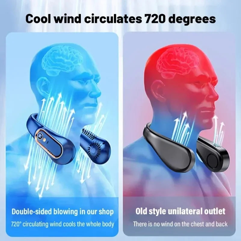 VIBE Neck Bladeless Fan USB Rechargeable 5-Speed Digital Display