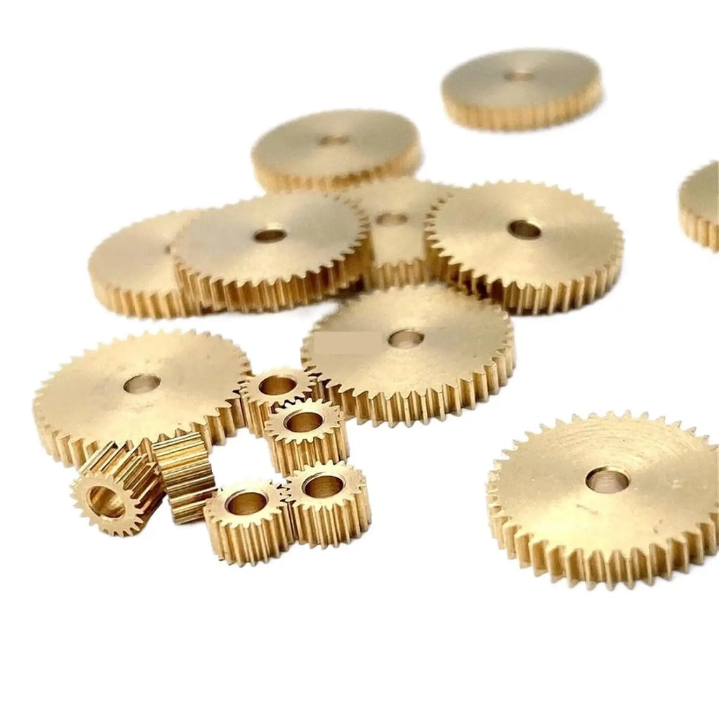 5-Pack 0.3M Mini Copper Spur Gears 30–60 Teeth | 2mm Thick