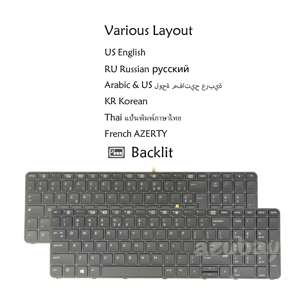 AZUBAY Backlit Keyboard HP ProBook 450 455 470 G3 G4