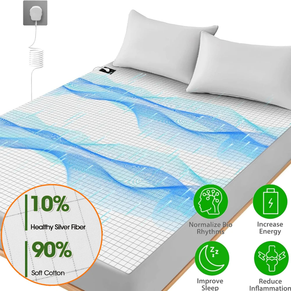 Grounding Bed Sheet 10% Silver Fiber & Organic Cotton Earthing Mat