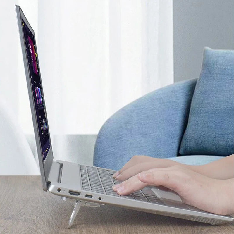 Folding Laptop Stand & Keyboard Tilt Riser – Metal Desk Base
