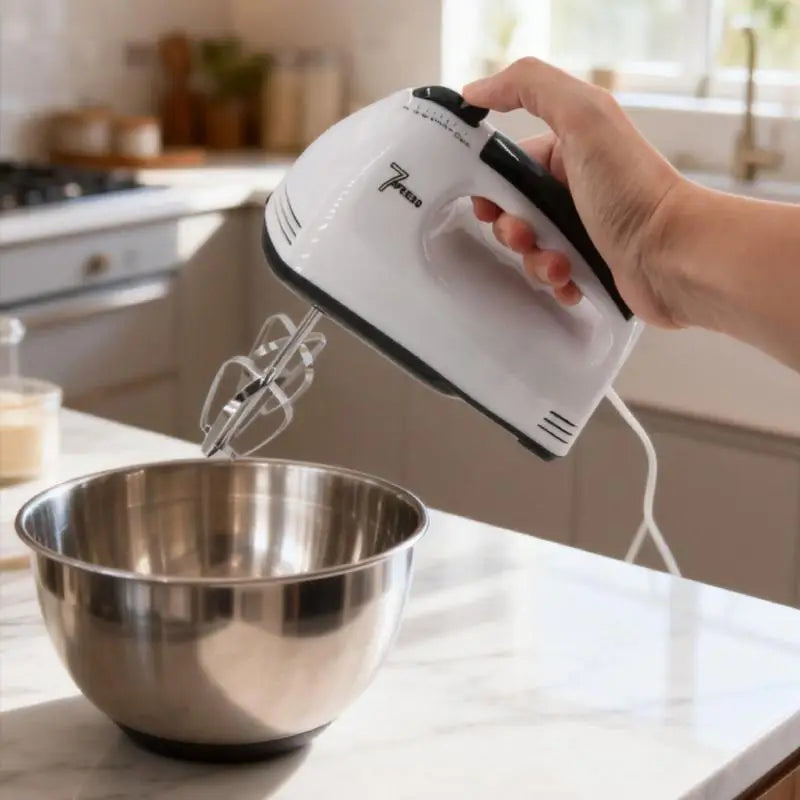 7-Speed Electric Hand Mixer with Beaters & Dough Hooks