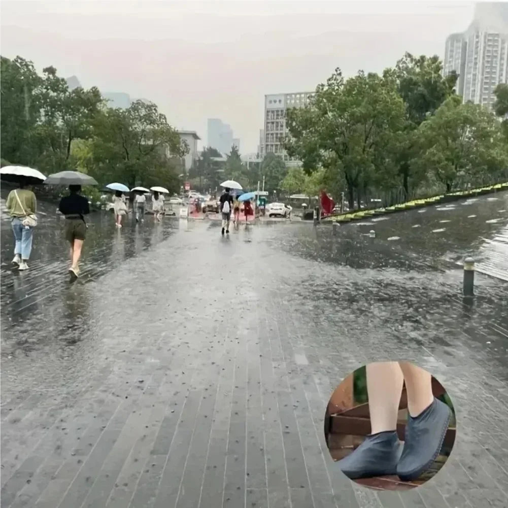 Silicone Waterproof Rain Shoe Covers – Non-Slip Overshoes M/L