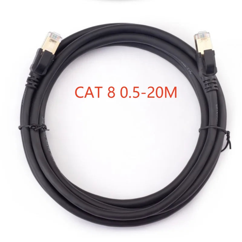 Cat 8 Ethernet Cable 40Gbps 2000MHz RJ45 LAN Patch Cord
