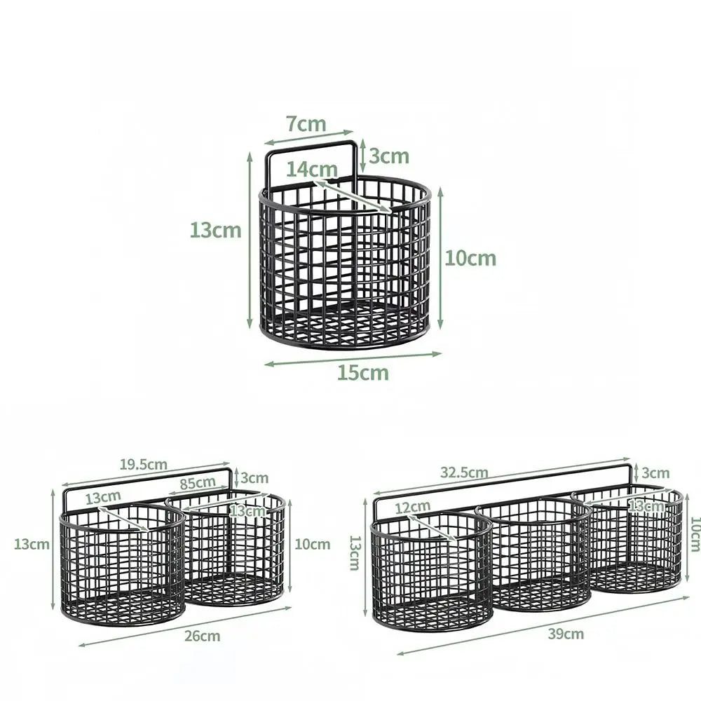 Wall Mounted Metal Storage Basket Rack – Kitchen & Bathroom