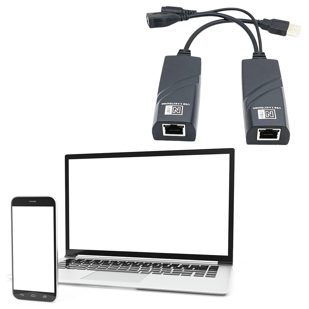 USB 2.0 to RJ45 Ethernet Extender – 100m Range, Plug & Play