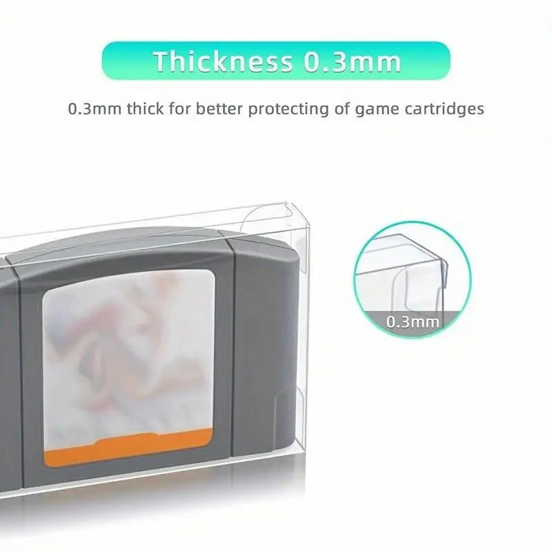 5-Pack N64 Cartridge Clear PET Protective Cases – Dust & Moisture