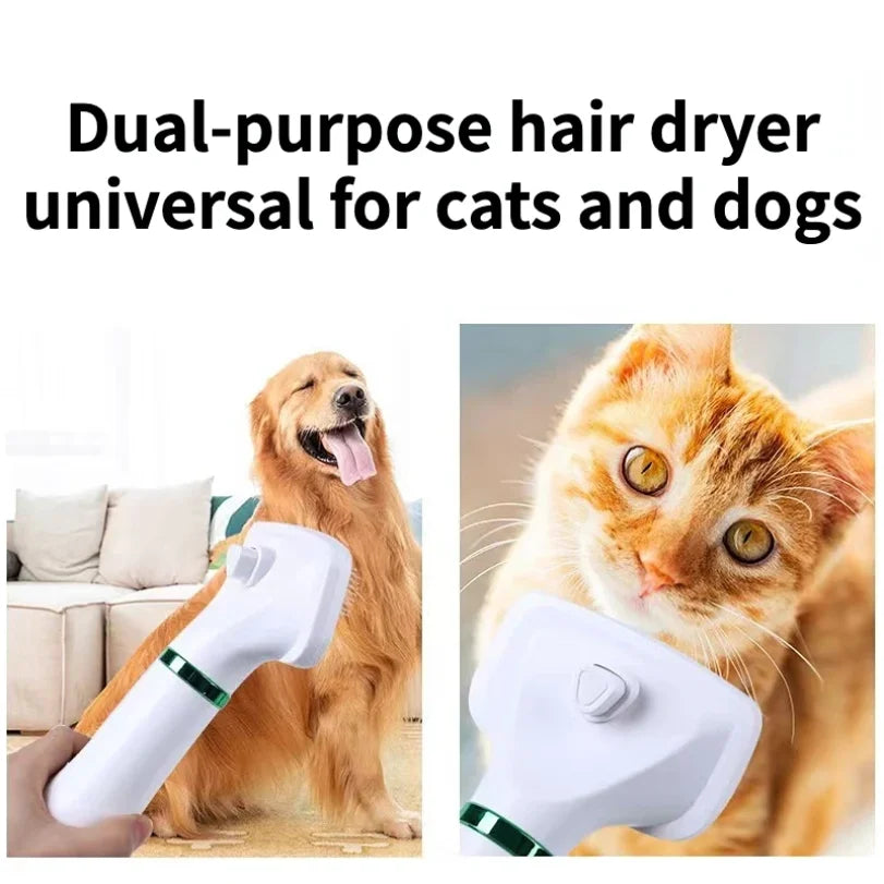 2-in-1 Pet Hair Dryer & Comb Brush – Quiet Dog Cat Grooming