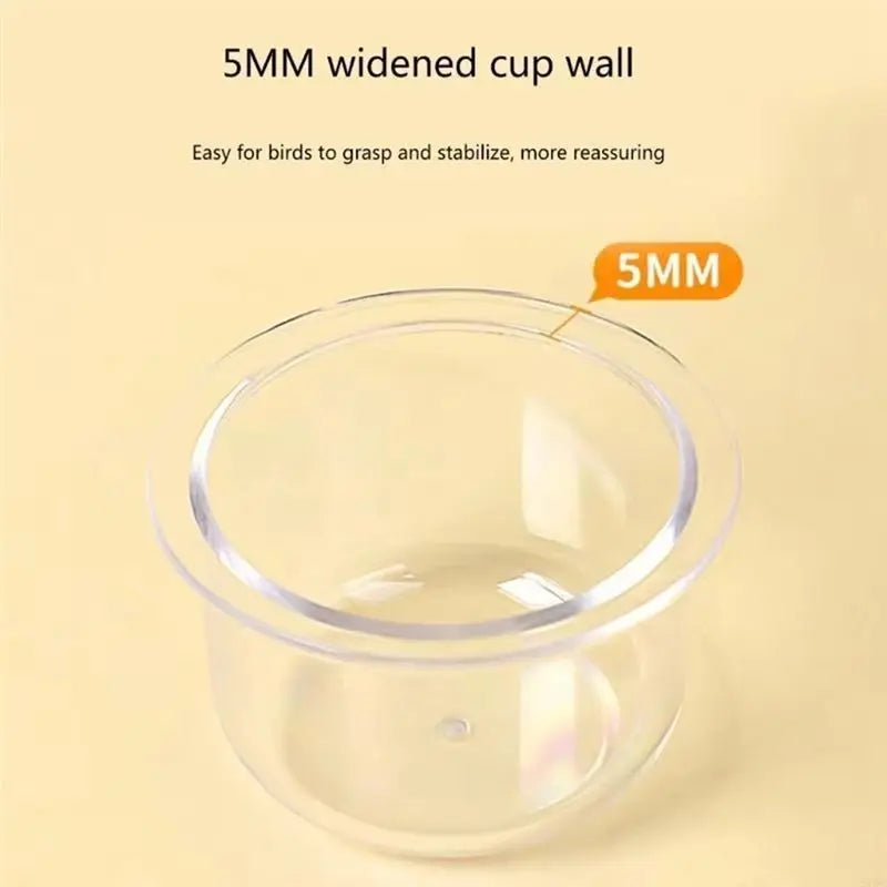 12-Pack Transparent Bird Feeding Cups Adjustable Screw-On Cage