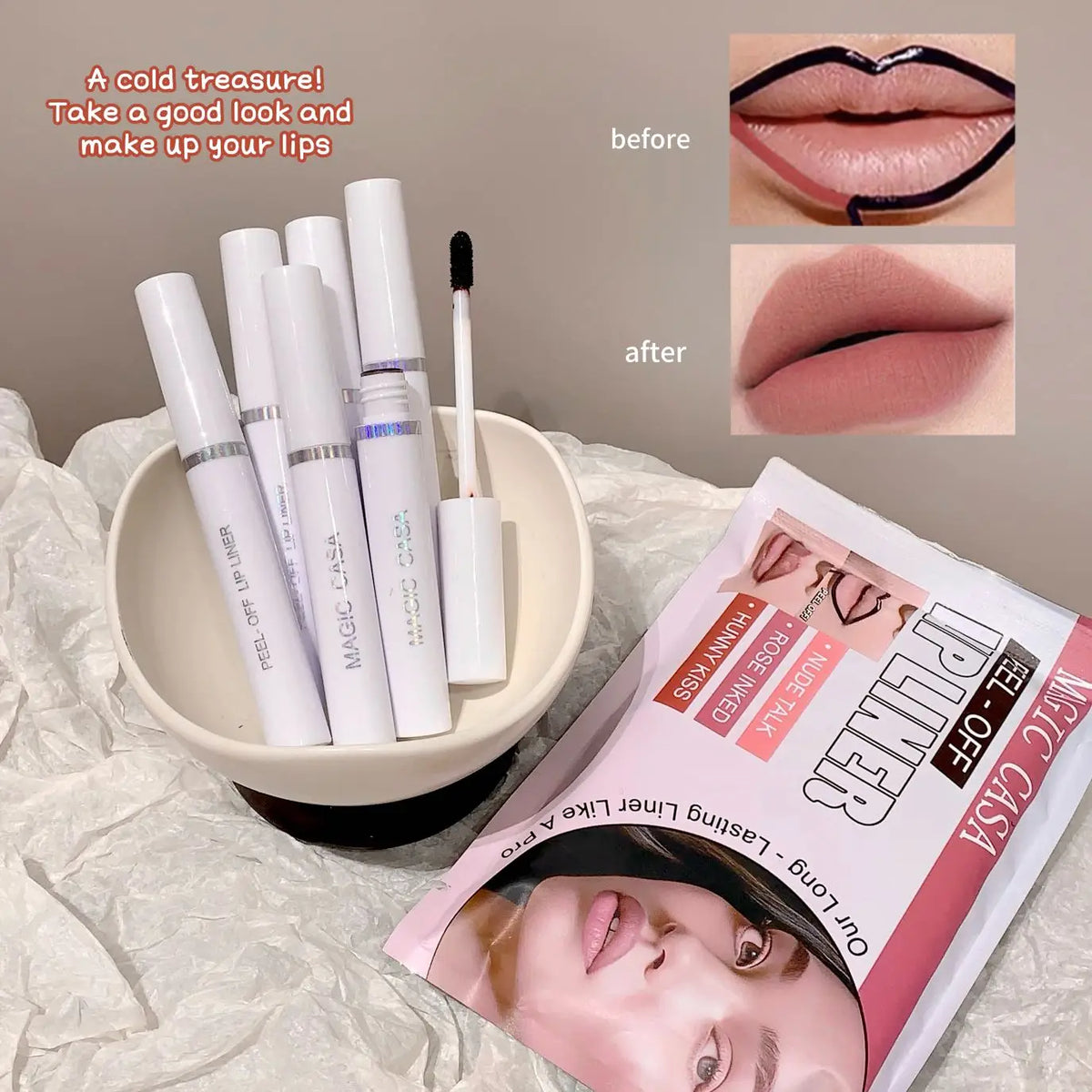 Tear-Off Matte Lip Glaze Set – 6-Piece Waterproof Lip Gloss