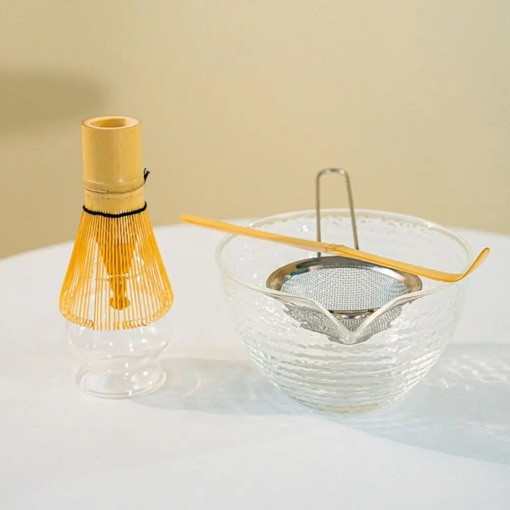 Glass Matcha Bowl with Pouring Spout – Japanese Tea Set