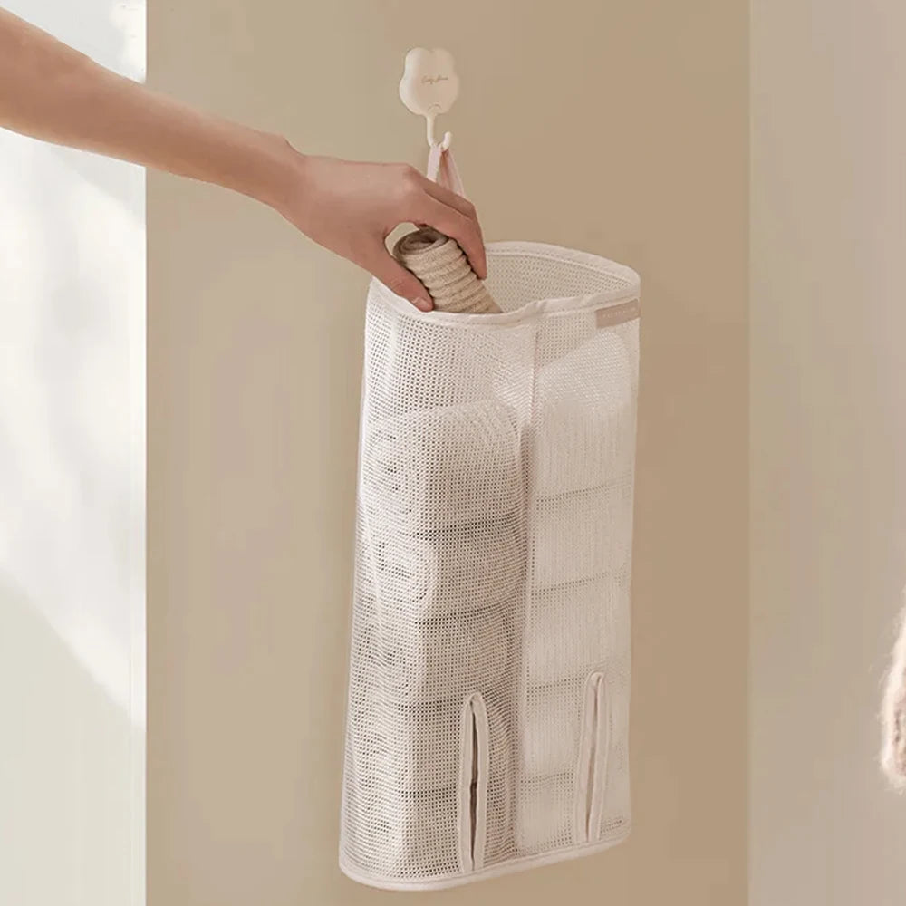 Mesh Wall-Mounted Hanging Storage Bag – Underwear & Socks