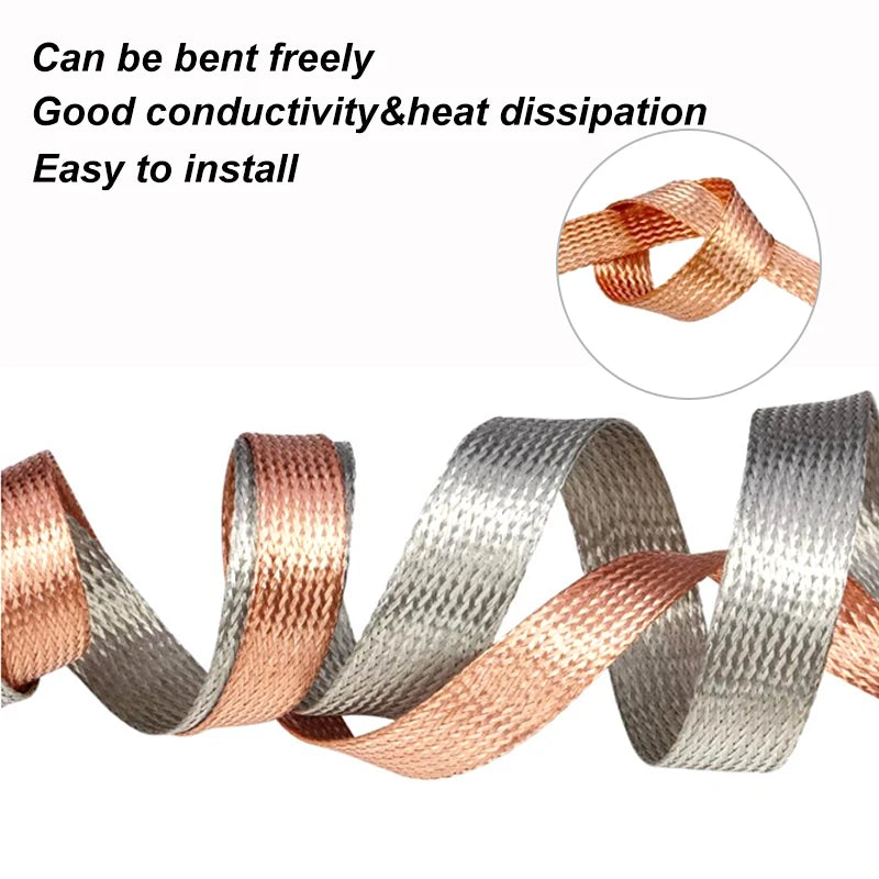 Tinned Copper Braided Expandable Cable Shielding Sleeve 2–28mm