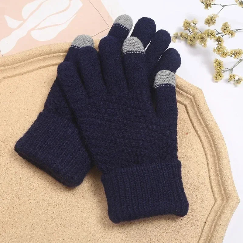 Women's Cashmere Knit Touch Screen Winter Gloves – Warm & Chic