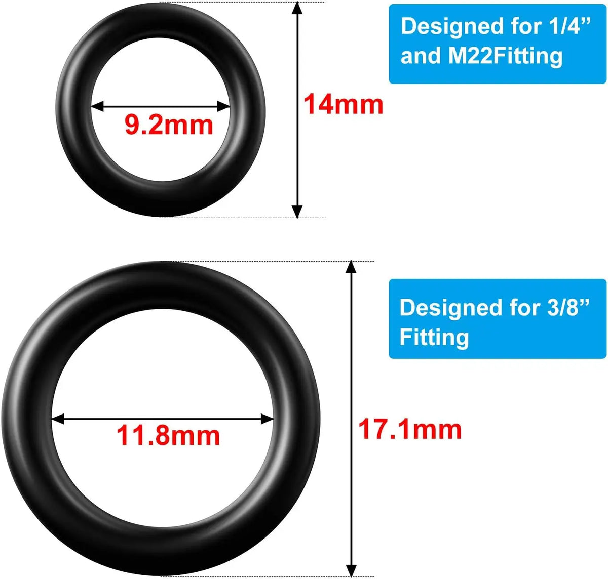 Pressure Washer O-Rings 40/80/120PCS – 1/4" 3/8" M22 Seals