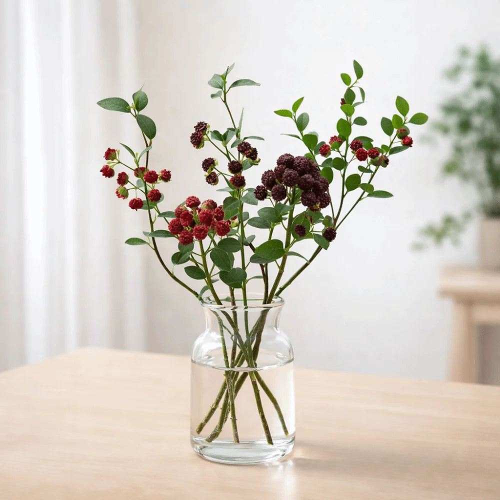 Artificial Raspberry Berry Branches – Faux Fruit Floral Stems