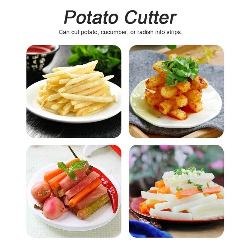Stainless Steel Potato Cutter – Manual French Fries Slicer