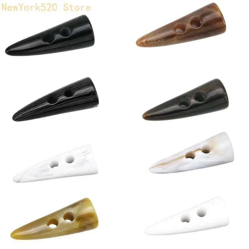 10Pcs Horn Resin Double Hole Sewing Buttons for Garments & Bags