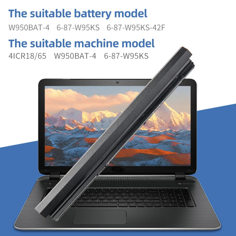 SUOZHAN W950BAT-4 Clevo Laptop Battery 15.12V 44Wh 4-Cell