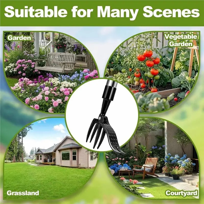 Stand-Up Dual Head Weeder & Hoe Tool Set with Gloves | VIBE