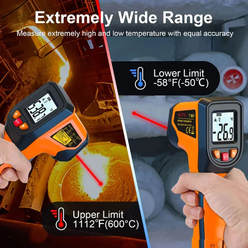 T600/T600A Infrared Thermometer Gun -58°F to 1112°F | NJTY