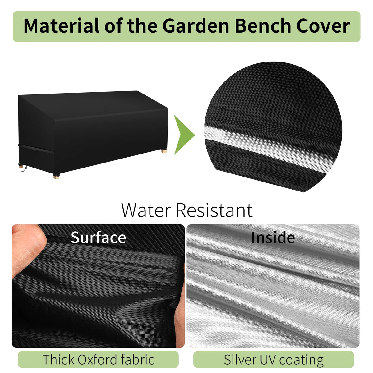 Waterproof 3-Seater Garden Bench Cover – Heavy Duty Oxford