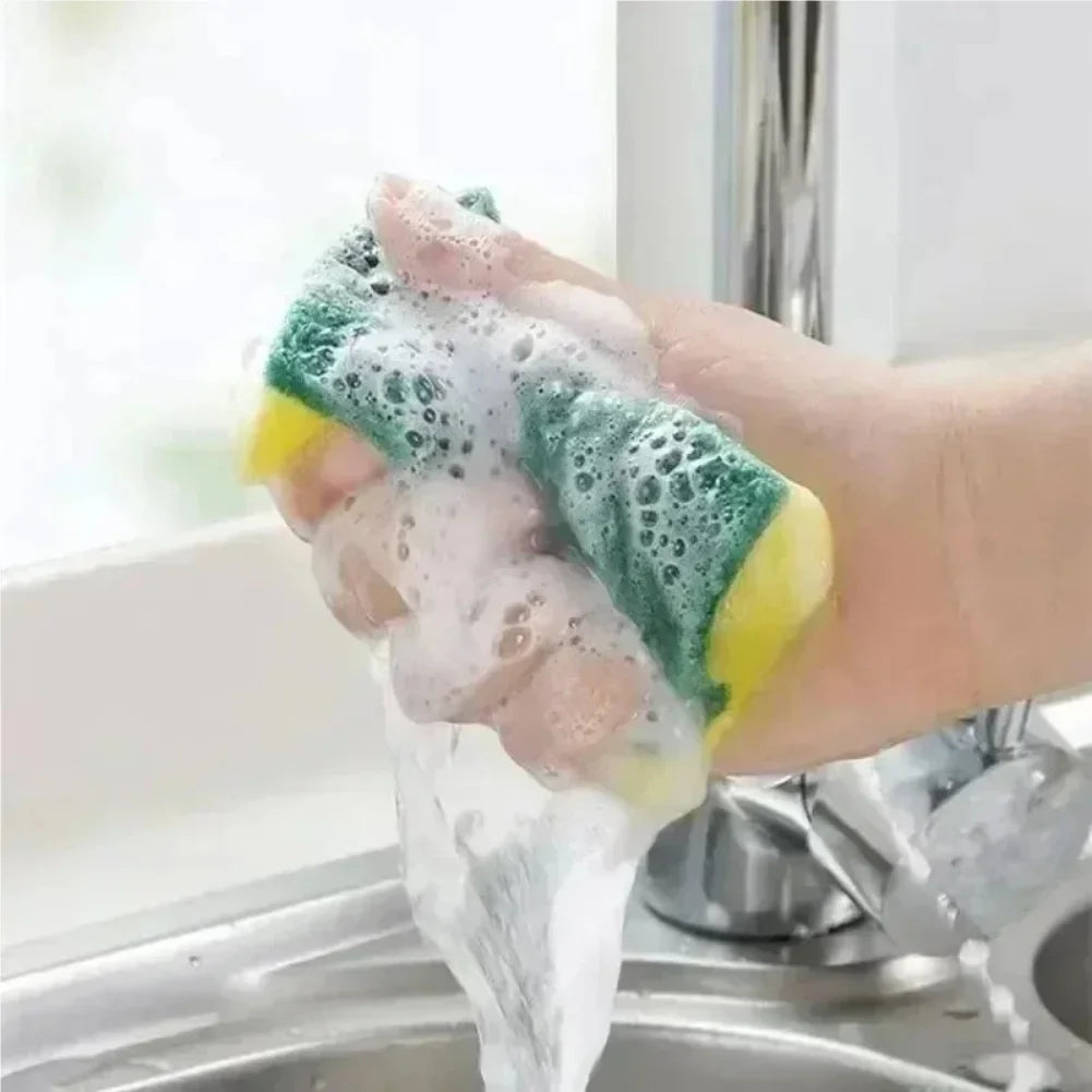10-Pack Kitchen Sponge Scouring Pads – Dual-Side Scrub
