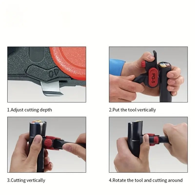 VIBE Ratchet Wheel Cable Stripper 25mm Wire Stripping Tool