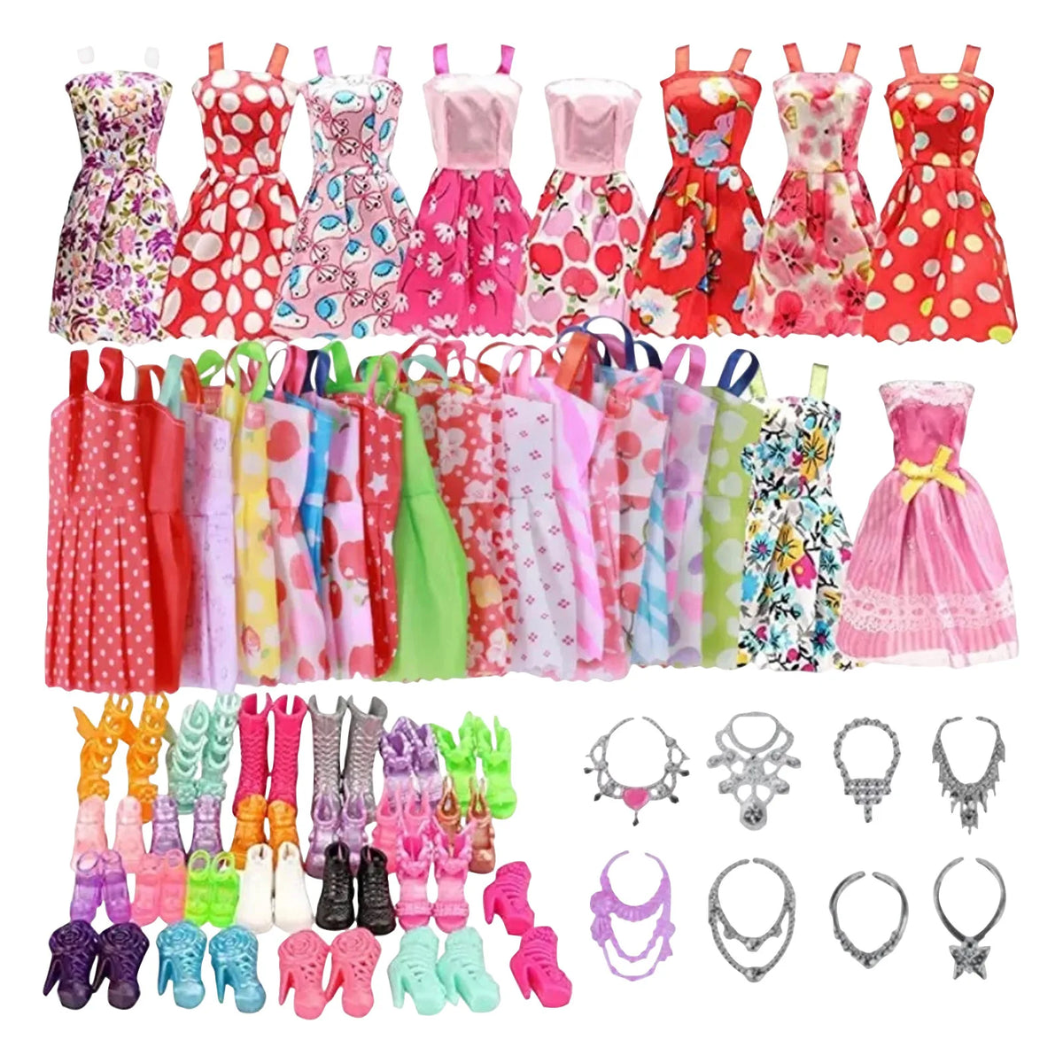 32-Piece Doll Clothes & Accessories Set – Dresses, Shoes & More