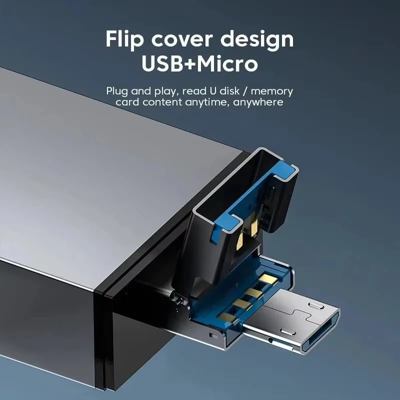 7-in-1 USB 3.0 Card Reader – Type-C, Micro USB, TF & SD