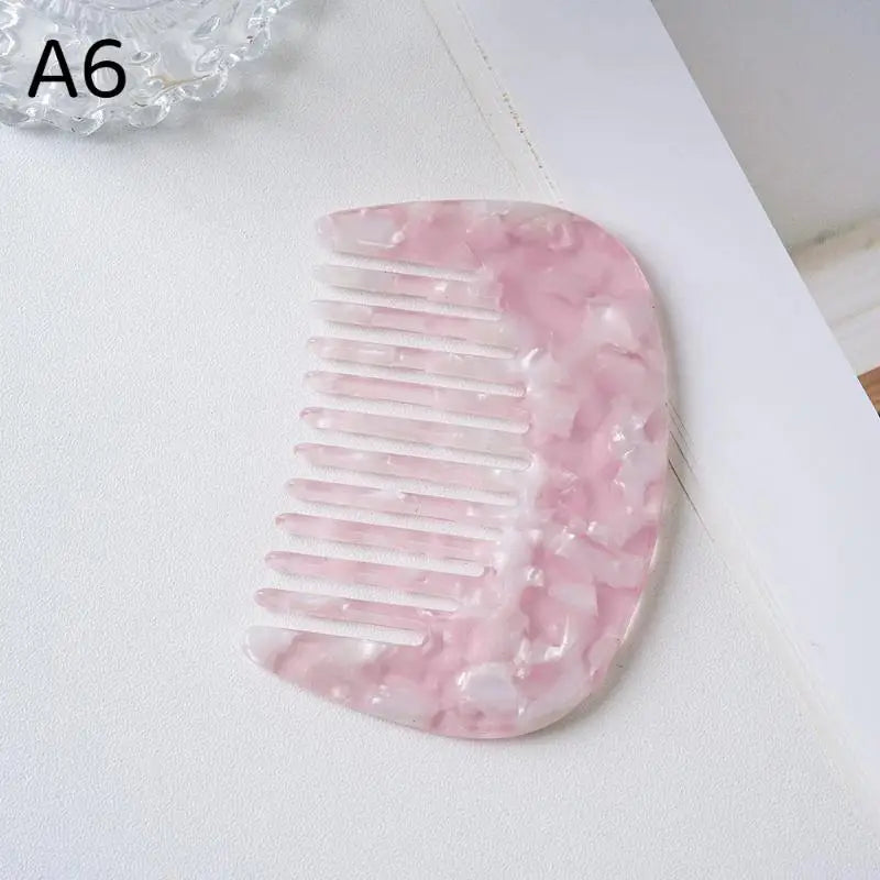 Marbled Cellulose Acetate Wide Tooth Comb – Anti-Static