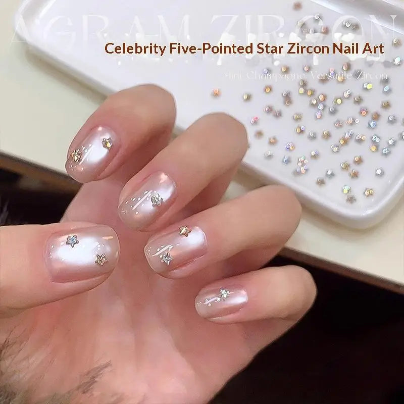 50Pcs Star Zircon Nail Charms 3D Rhinestone DIY Nail Art Decor