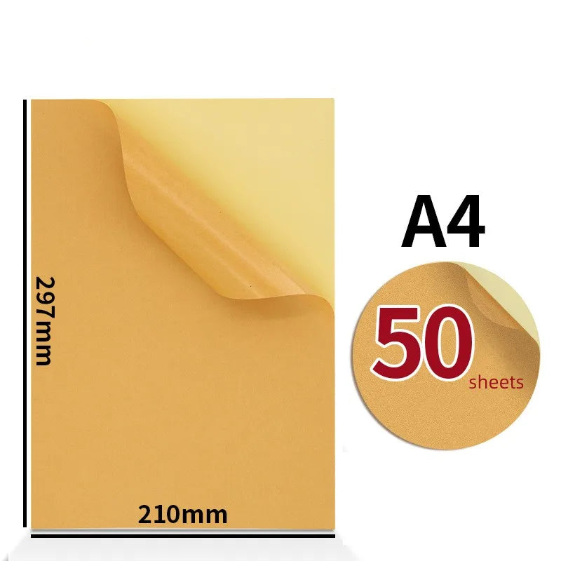 50 Sheets A4 White Matte Self-Adhesive Sticker Label Paper