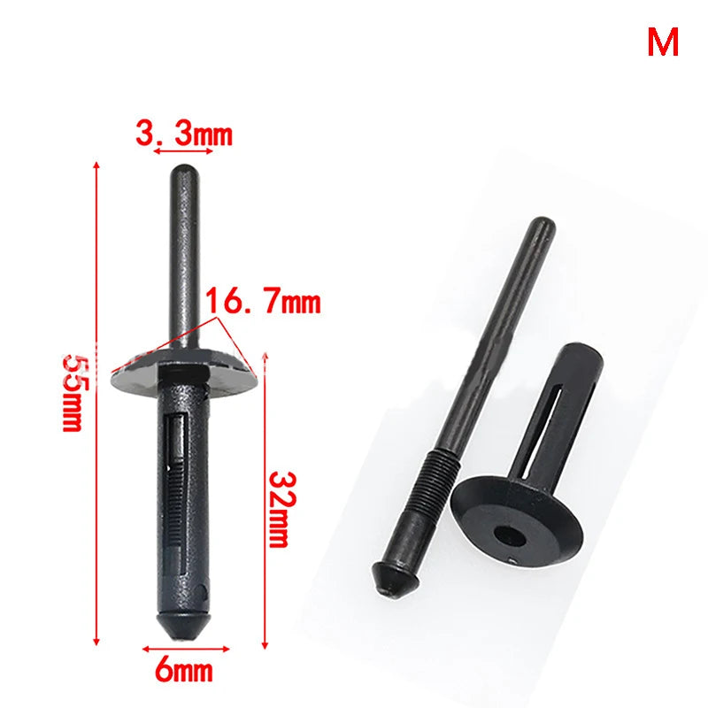 10Pcs Black Plastic Blind Rivet Clip Retainer for BMW VW Ford