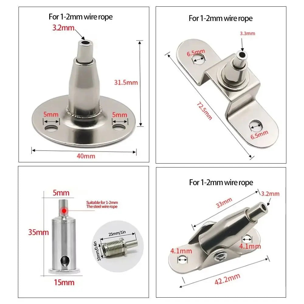 1.5mm Stainless Steel Wire Rope Suspension Kit – Adjustable Hook