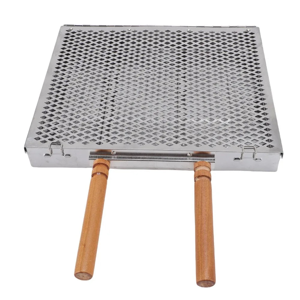 VIBE Stainless Steel BBQ Grill Basket with Dividers & Handles