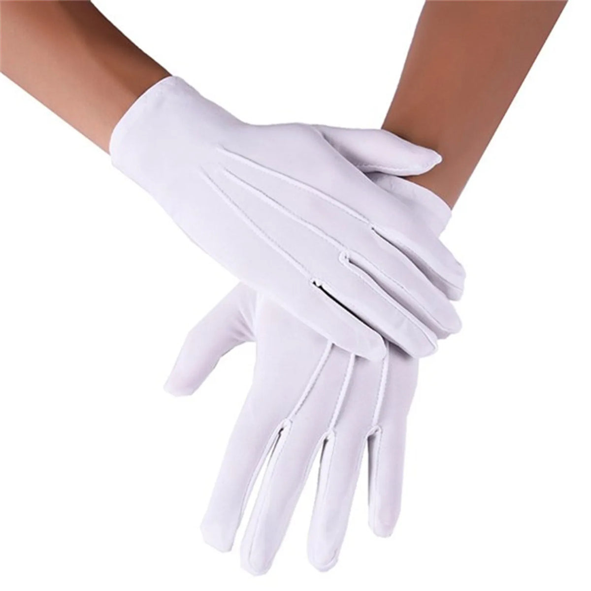 White Cotton Stretch Gloves – Formal, Costume & Parade Wear