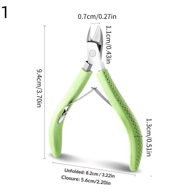 Stainless Steel Cuticle Nipper | Silicone Handle Nail Tool