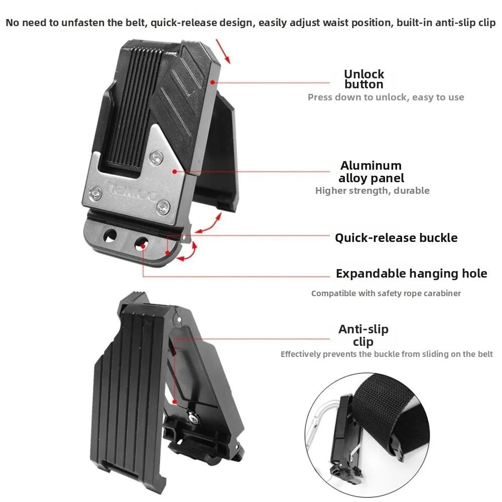 Universal Quick Release Belt Buckle – Tape Measure Holder