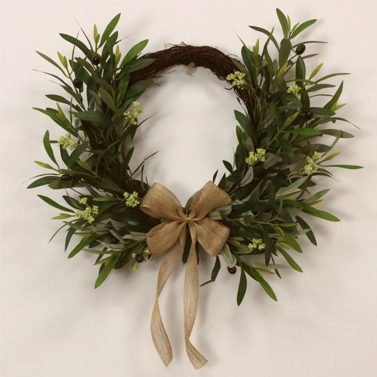 Easter Egg Wreath with Bow Ribbon – 18" Handmade Door Decor
