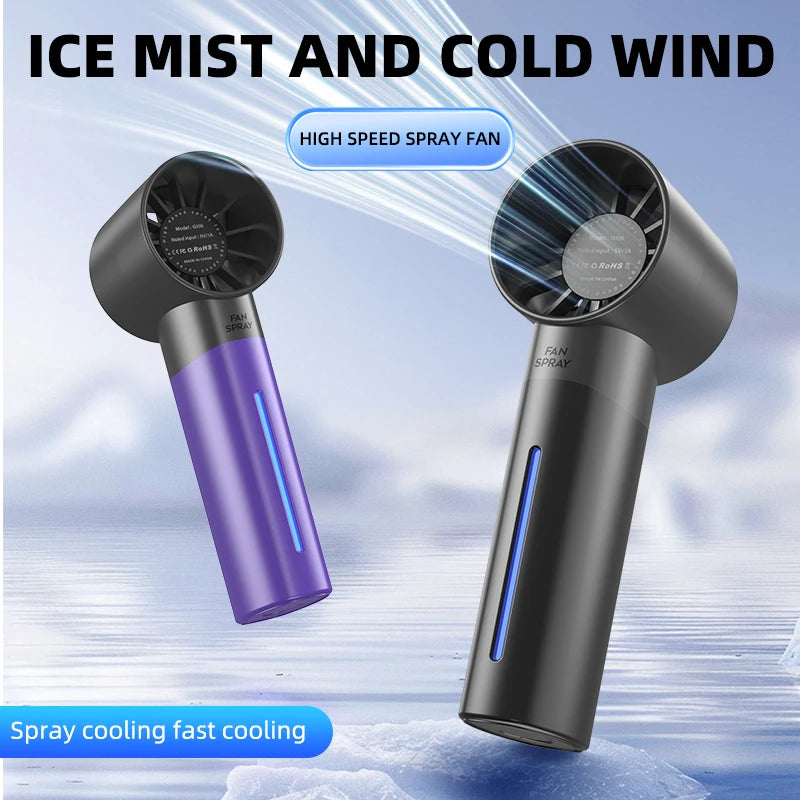 VIBE Handheld Mist Fan – Portable USB Turbine Spray Cooling