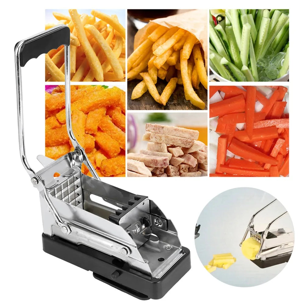Stainless Steel Potato Cutter – Manual French Fries Slicer