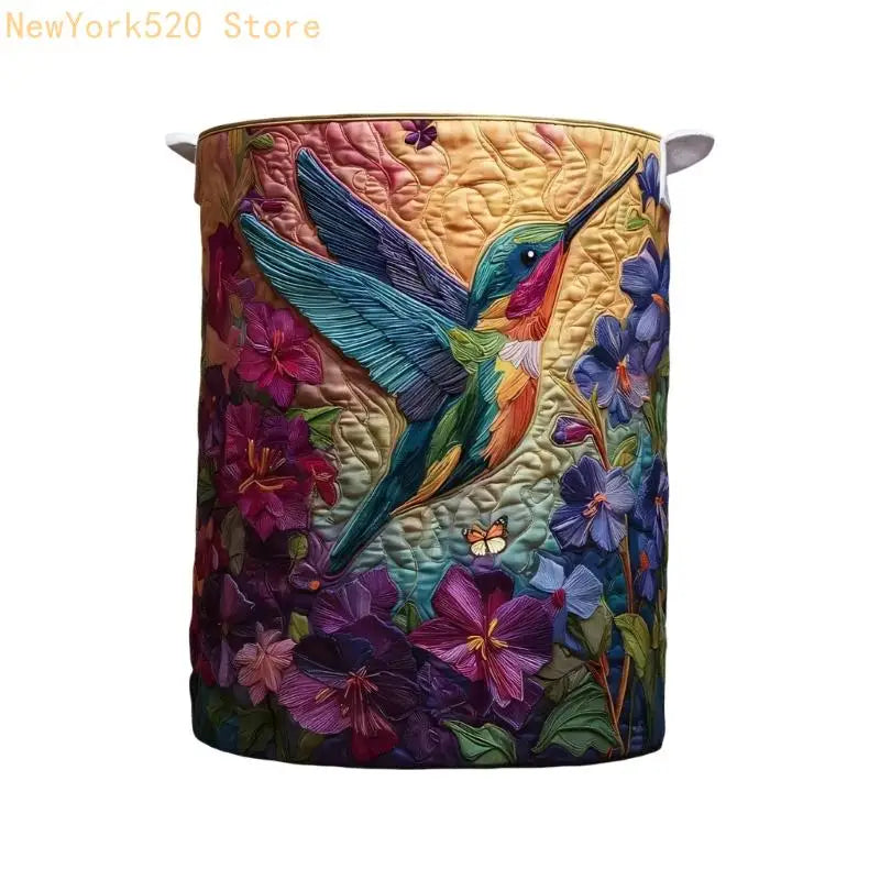 Quilted Fabric Laundry Hamper with Handles – Large Storage Basket